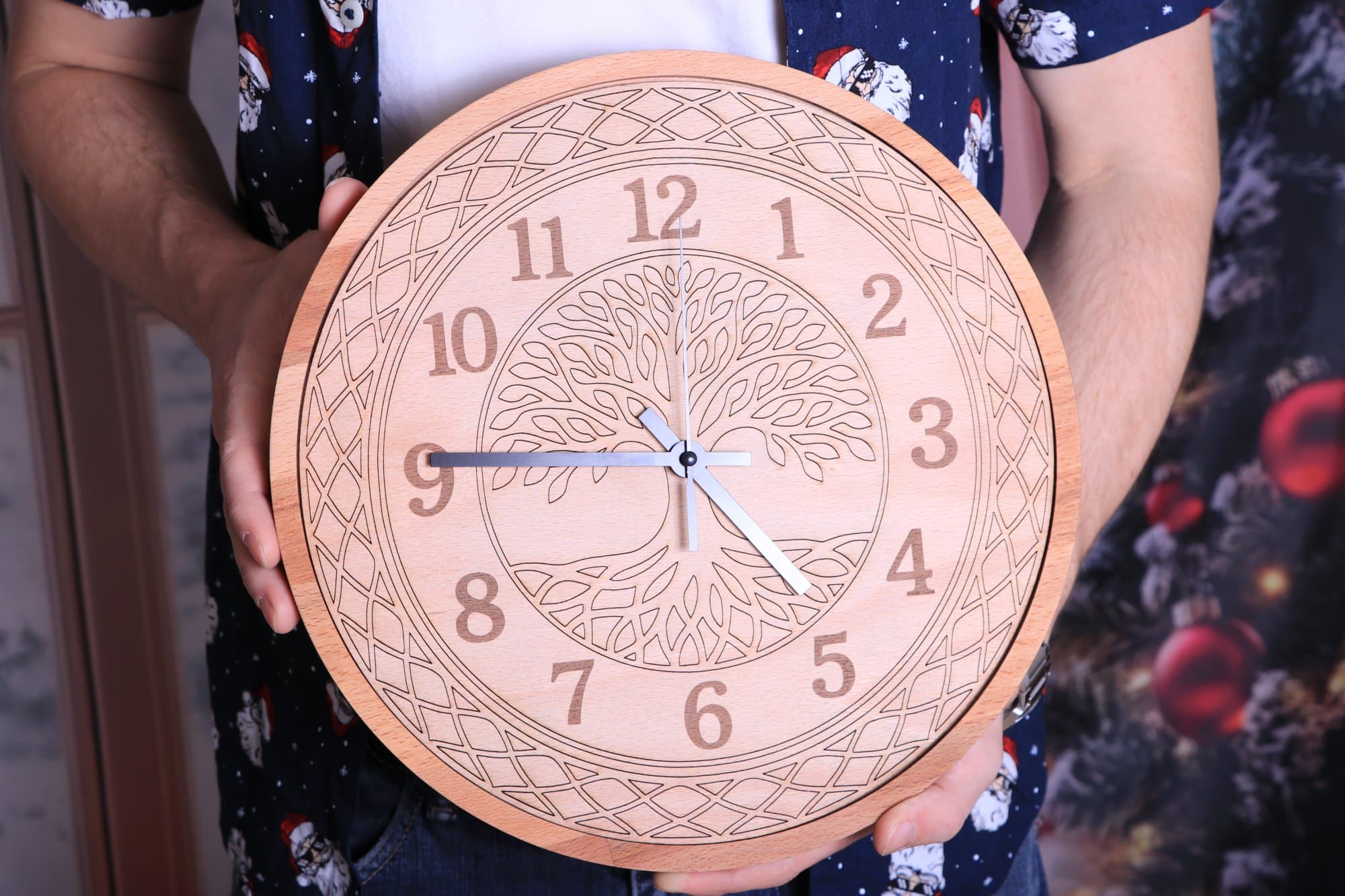 Hodiny z bukového dřeva - 31cm